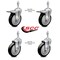 Service Caster 5 Inch Black Polyurethane Swivel 10mm Stem Caster Total Lock Brake SCC, 2PK SCC-TSTTL20S514-PPUB-BLK-M1015-2-S-2 - alternate 5